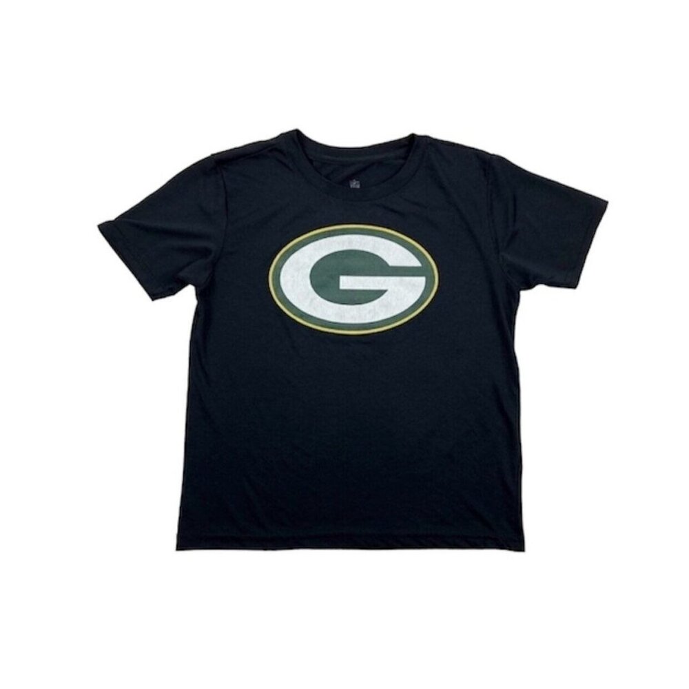 NFL Team Apparel Green Bay Packers Performance Logo Tee in Black